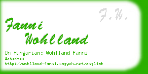 fanni wohlland business card